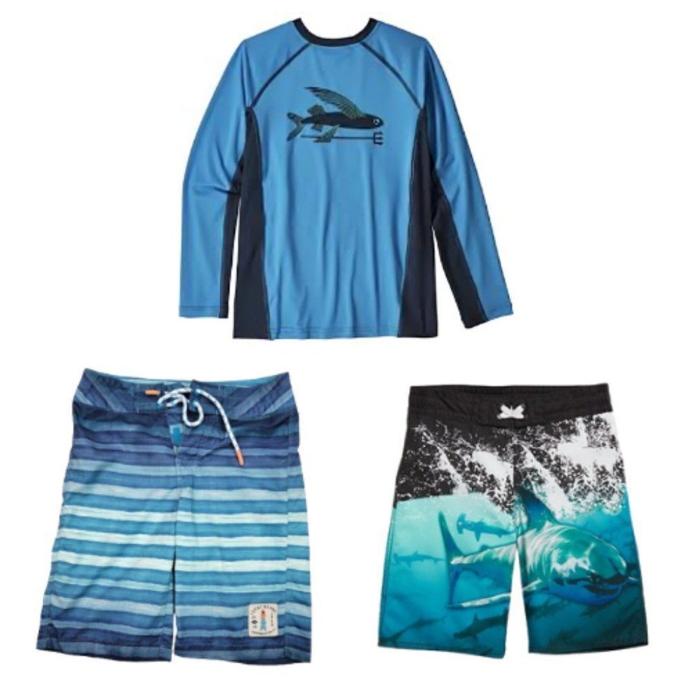 Old Navy, Lucky Brand & Patagonia Printed Shorts & Shirt Three Piece Set Size 10